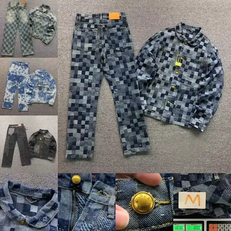 Ver las 4 fotos Louis Vuitton Damier Denim Jacket and Pants Set