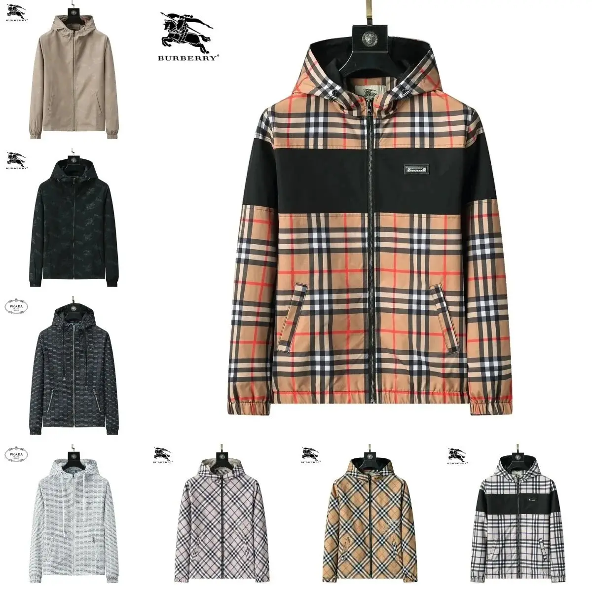 Burberry Check Print Hooded Jacket réplica