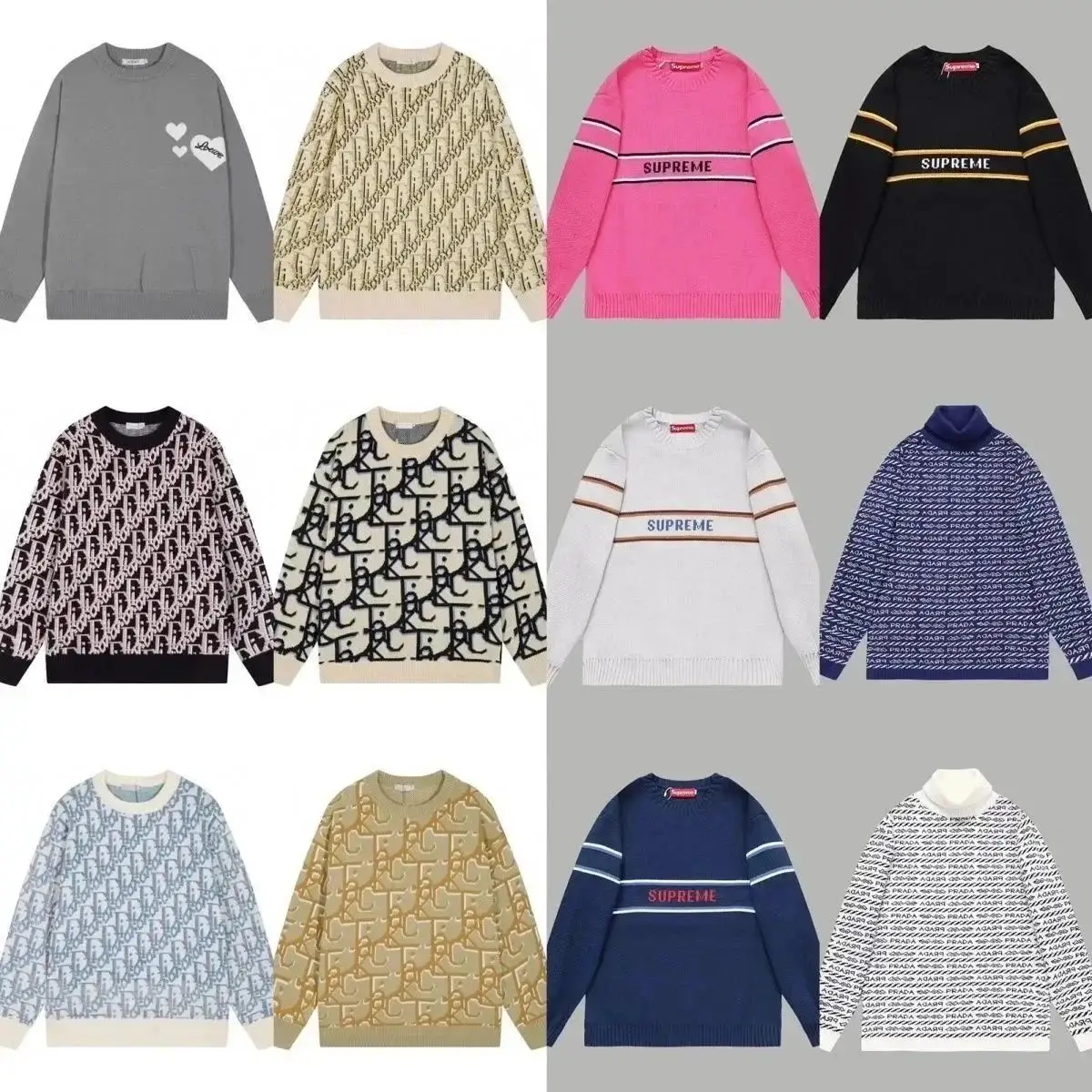 Dior Oblique Sweater / Supreme Stripe Sweater [Multiple Styles]