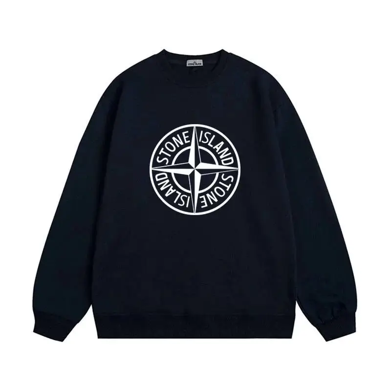 Stone Island Men's Brown Crewneck Sweatshirt with Logo Print vista 4