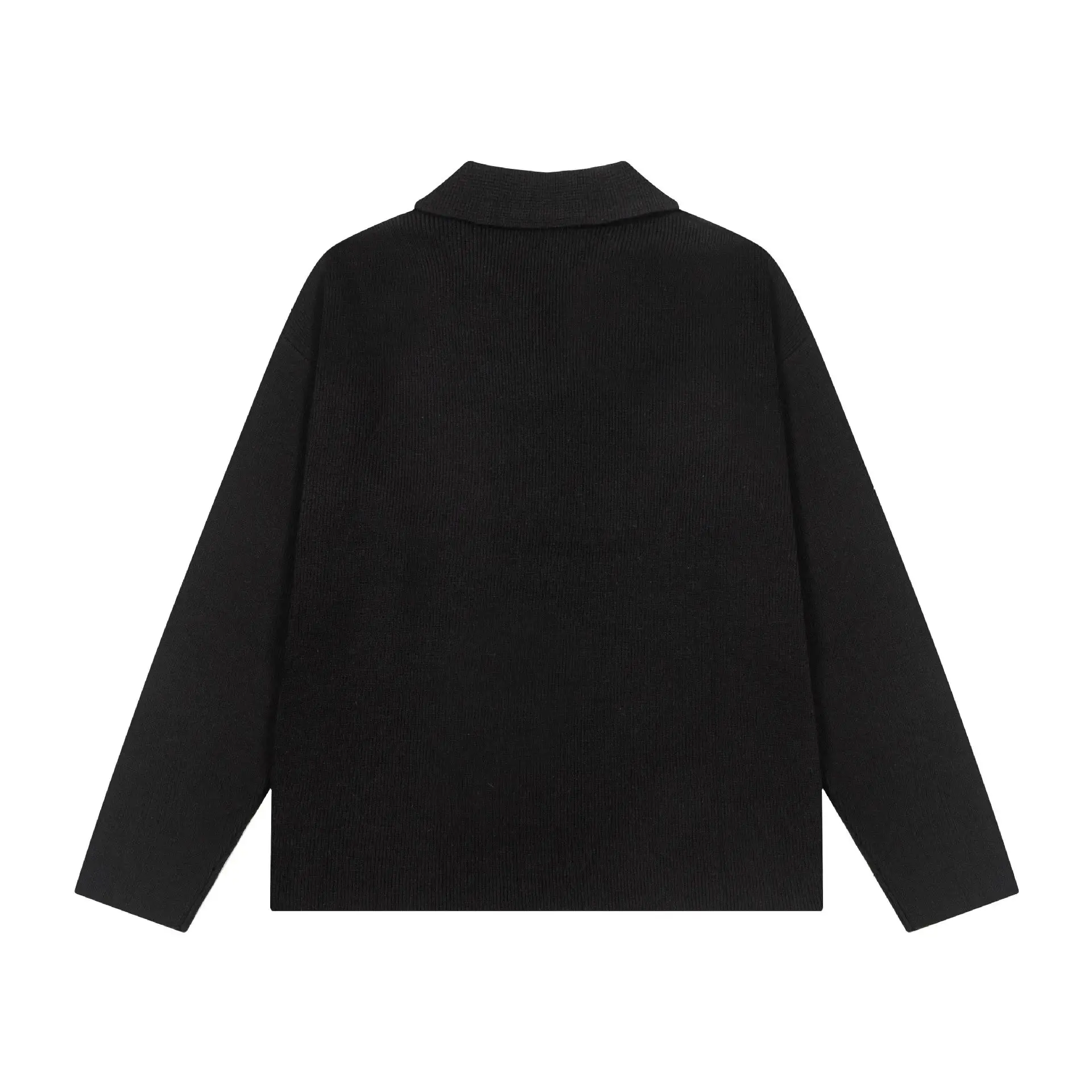 Ami Heart Logo Ribbed Polo Sweater [2 styles] vista 4